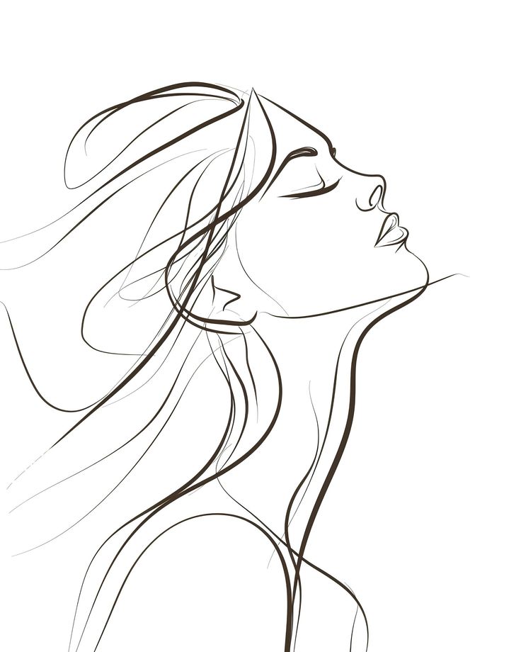 Minimal line art symbolizing calm self-reflection